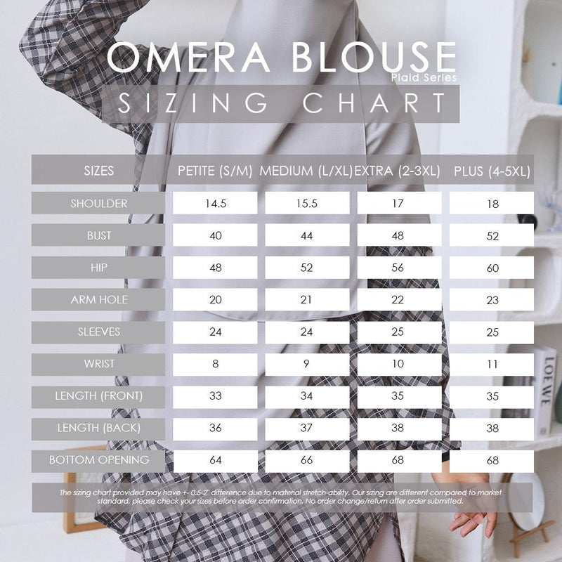 [INSTOCK] Omera Plaid Blouse 2.0